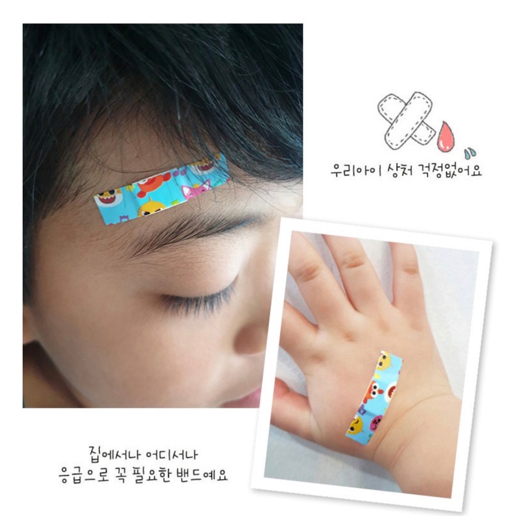 Băng keo cá nhân Pinkfong màu dễ thương, băng gâu cho da nhạy cảm, nhiều kích thước cho bé
