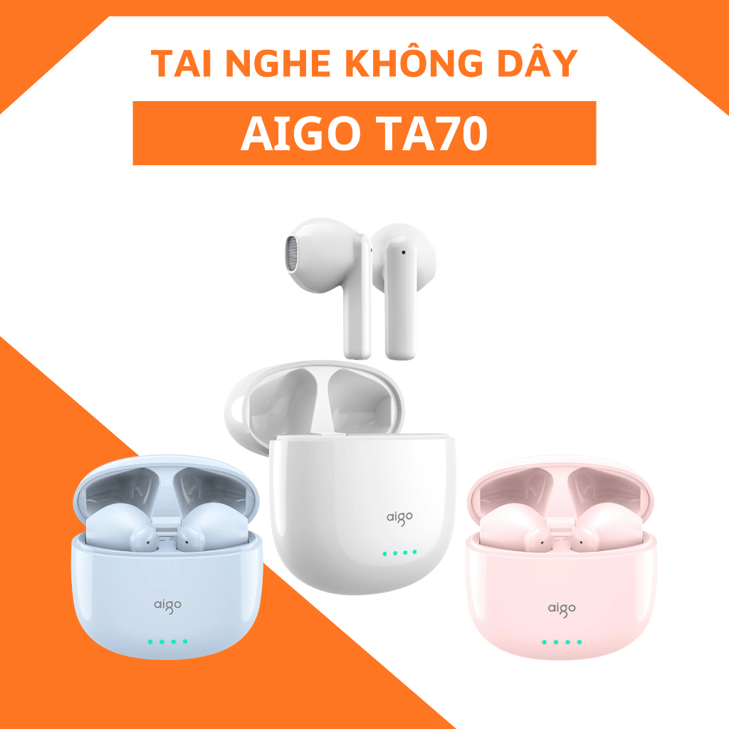 Tai nghe Bluetooth không dây AIGO TA70 - Tai nghe airpod chính hãng giá rẻ