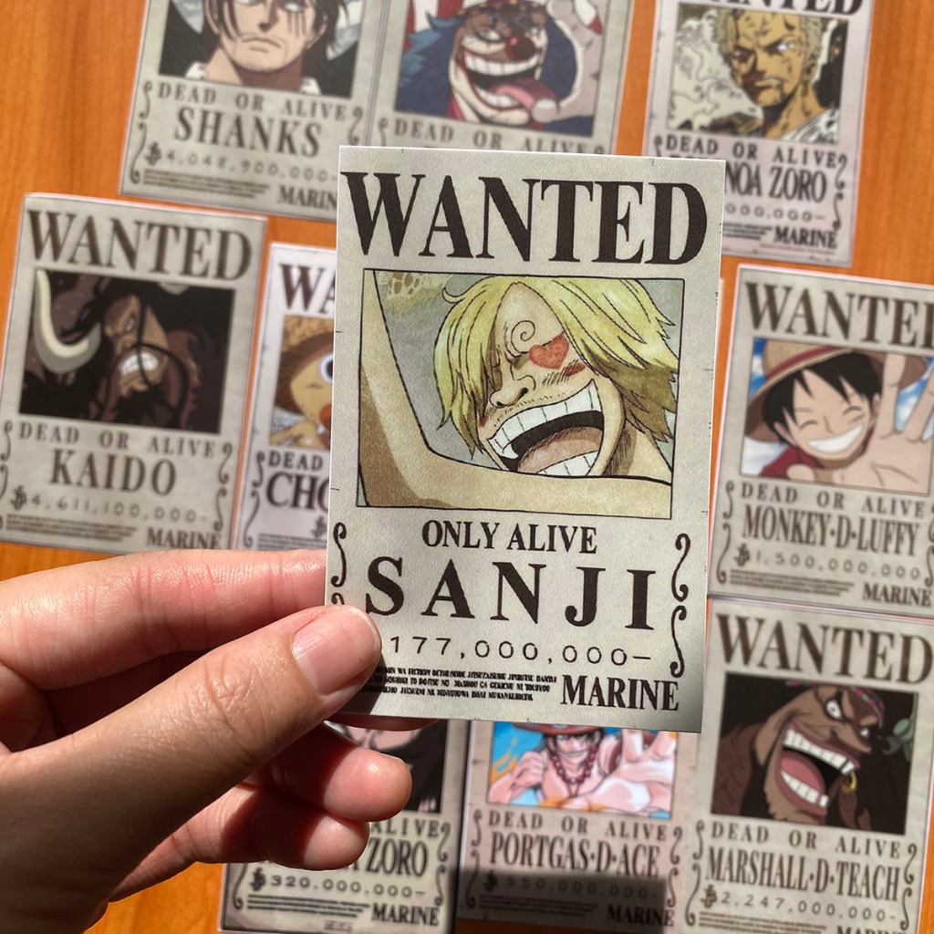 One Piece Wanted 01 - Luffy Đảo Hải Tặc - Hình dán trang trí chống nước