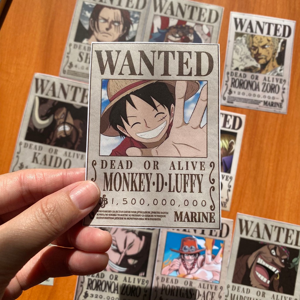 One Piece Wanted 01 - Luffy Đảo Hải Tặc - Hình dán trang trí chống nước