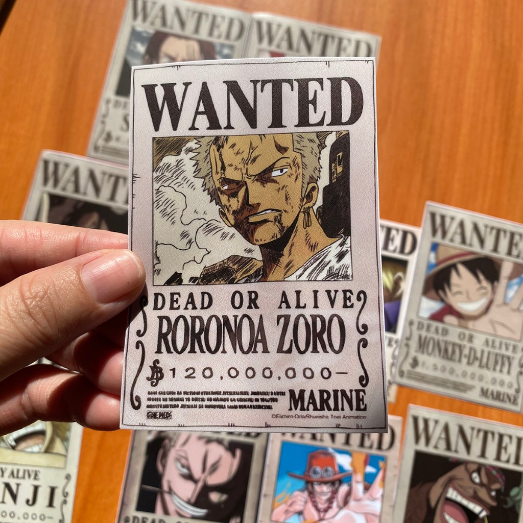 One Piece Wanted 01 - Luffy Đảo Hải Tặc - Hình dán trang trí chống nước