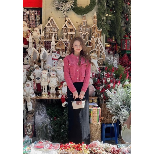 ÁO LEN HỒNG TÚI NẮP 1007102 Trần Hân Shop