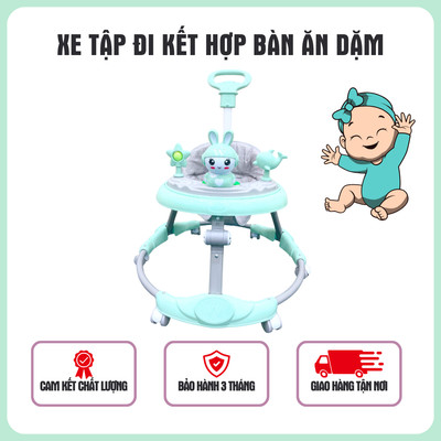 Xe tròn tập đi cao cấp cho bé, khung xe kim loại chắc chắn - có kèm nhạc, đèn