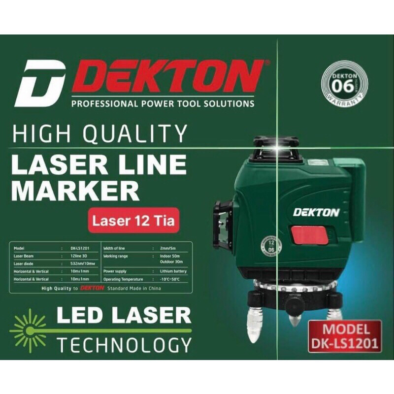 Máy Laze máy bắn cốt 12 tia xanh DEKTON DK-LS1201 New 2023  có Remote BH 12 Tháng chính hãng