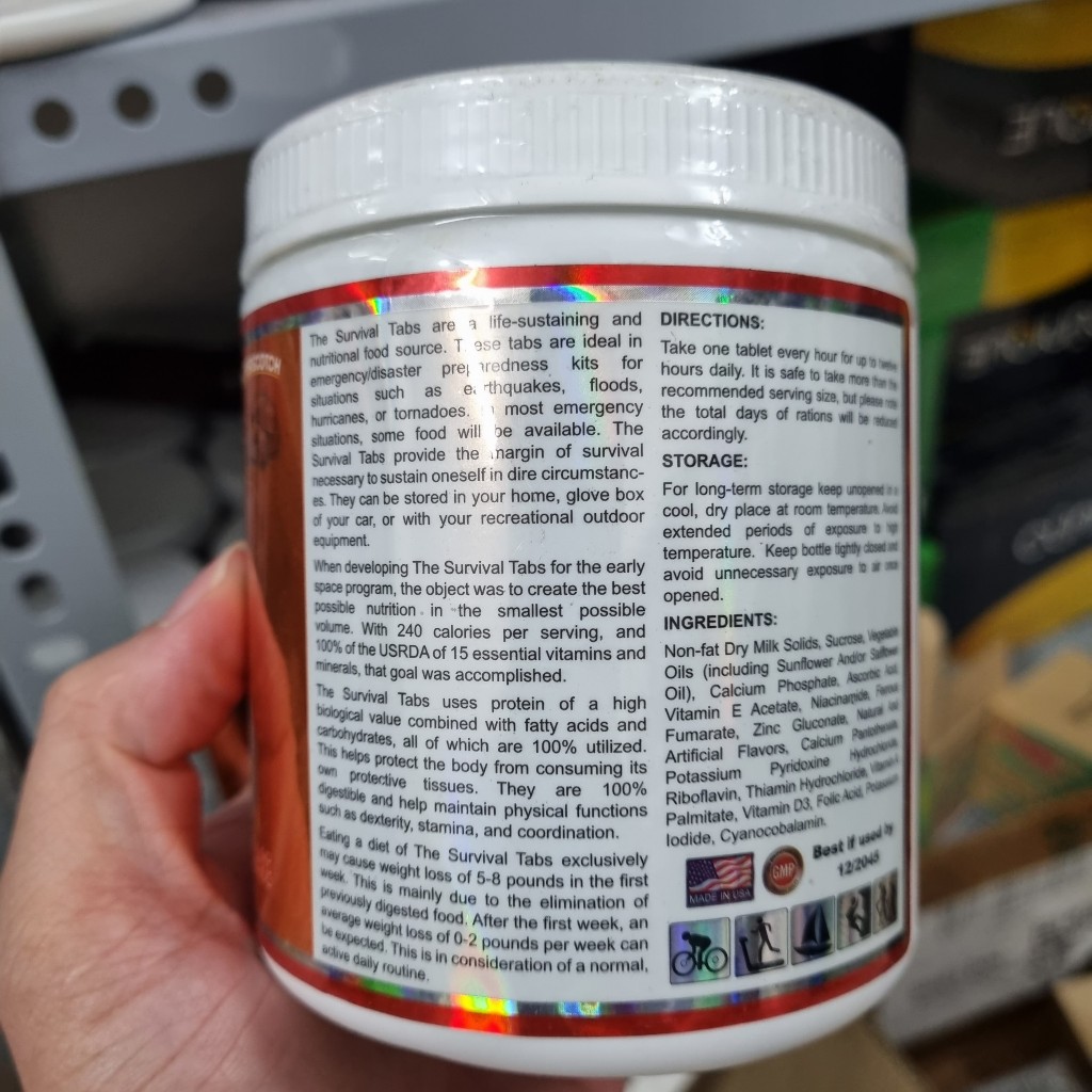 [ Chai 90 viên ] Thực phẩm sinh tồn The Survival Tabs cung cấp đầy đủ vitamin và khoáng chất