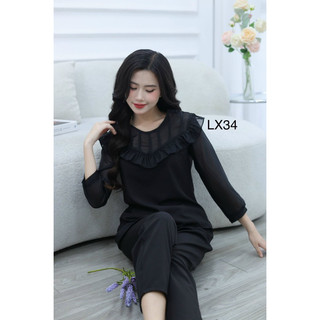 Set bộ đồ mặc nhà chất lụa tơ cao cấp