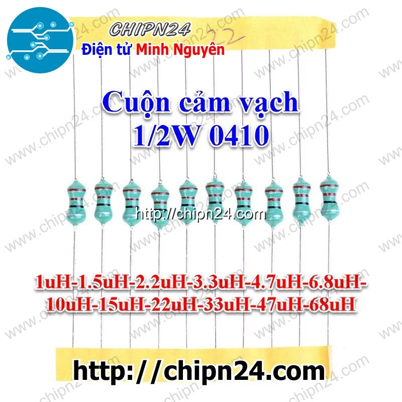 (KG1) Cuộn cảm vạch 1/2W DIP 0410 (1uH/1.5uH/2.2uH/3.3uH/4.7uH/6.8uH/10uH/15uH/22uH/33uH/47uH/68uH)-[Chọn Loại]