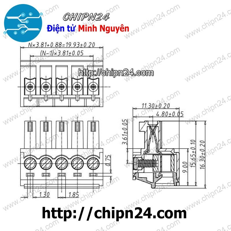 Domino 15EDG3.81 Thẳng  -