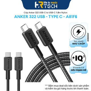 Dây cáp sạc anker 322 a81f6 usb 2 đầu type-c to type-c nylon cable iii 60w dài 1.8m