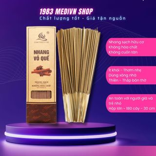 Nhang sức khỏe tâm thiện chí vỏ quế hộp 180 cây, 30cm