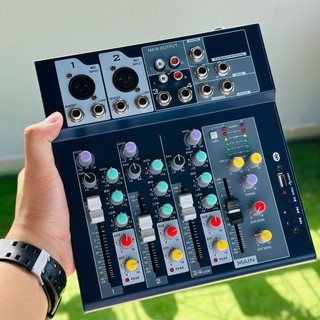 Mixer F4 USB Bộ trộn âm thanh Mixer Chuyên Karaoke, Livestream, Thu Âm Cao Cấp karaoke gia đình