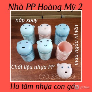 Hủ đựng tăm, tiêu bằng nhựa hình con gấu