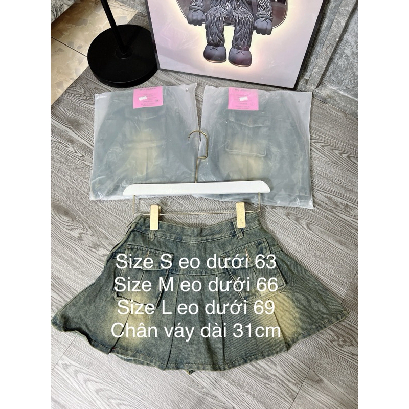 Chân váy jean xoè kéo khóa bên hông