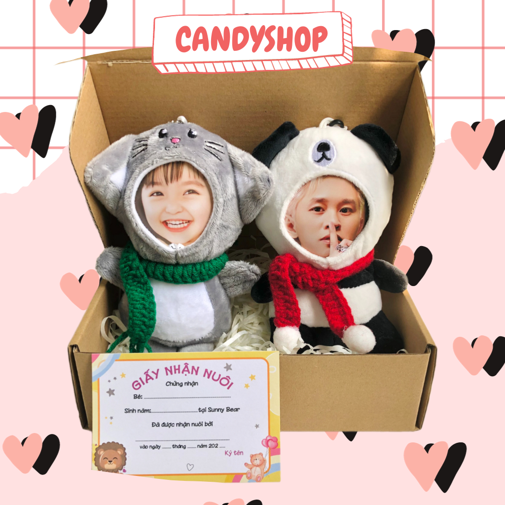 Combo Gấu in ảnh + Khăn quàng cổ cho mùa giáng sinh đáng iuuu  CANDYSHOP