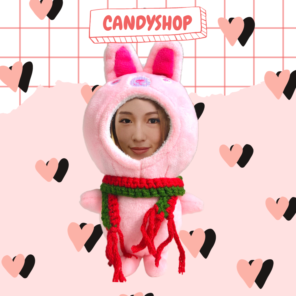 Combo Gấu in ảnh + Khăn quàng cổ cho mùa giáng sinh đáng iuuu  CANDYSHOP