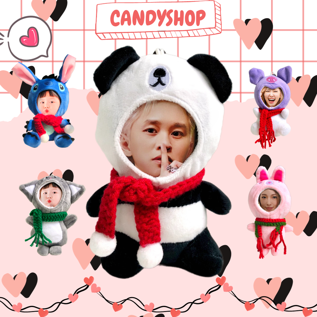 Combo Gấu in ảnh + Khăn quàng cổ cho mùa giáng sinh đáng iuuu  CANDYSHOP