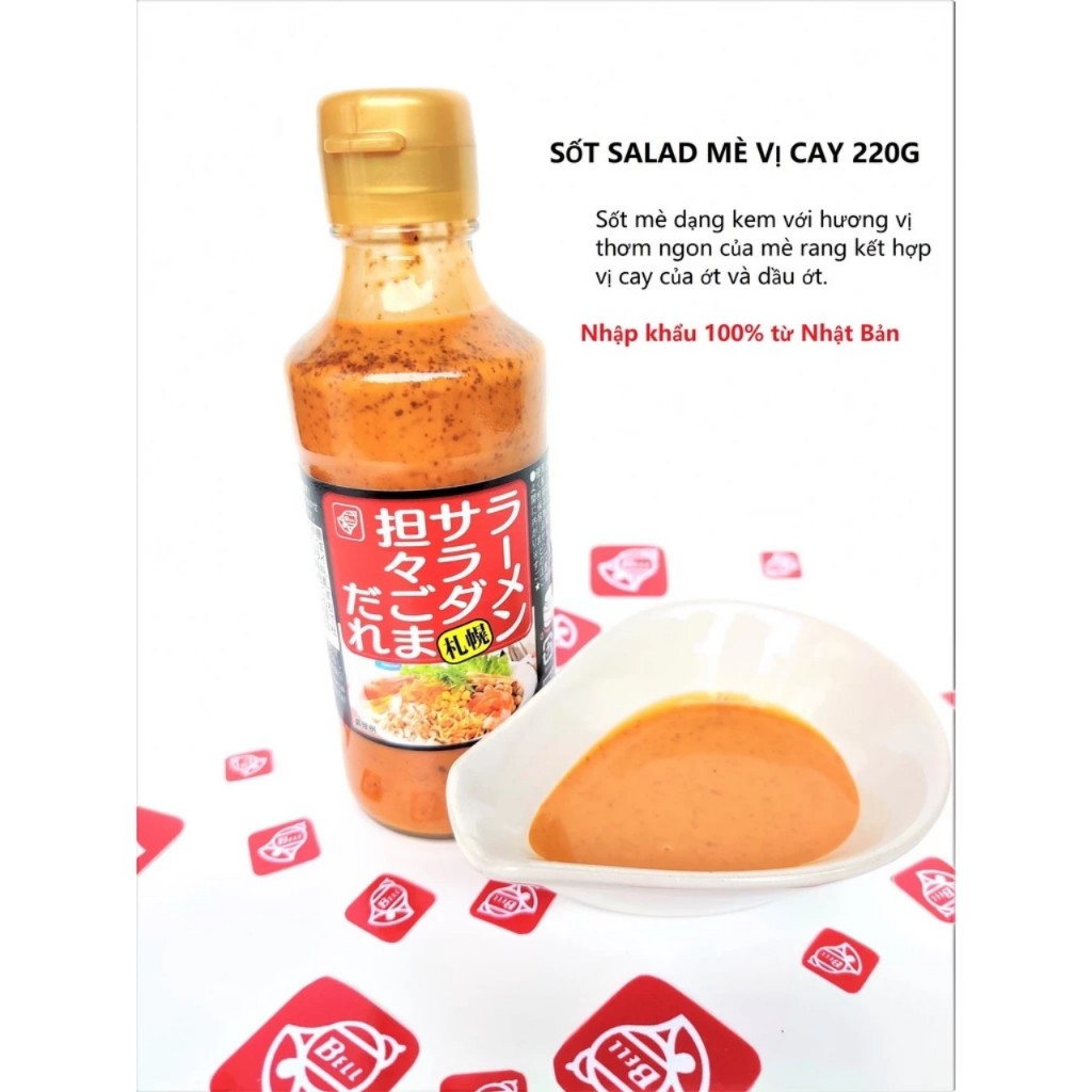 Sốt salad mè rang nhập khẩu từ Nhật Bản dùng ăn salad eatclean healthy chai 215gr