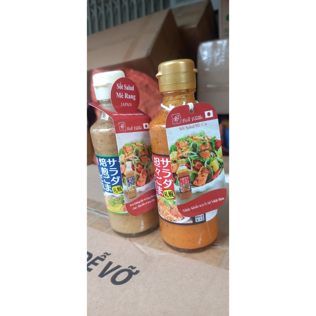 Sốt salad mè rang nhập khẩu từ Nhật Bản dùng ăn salad eatclean healthy chai 215gr