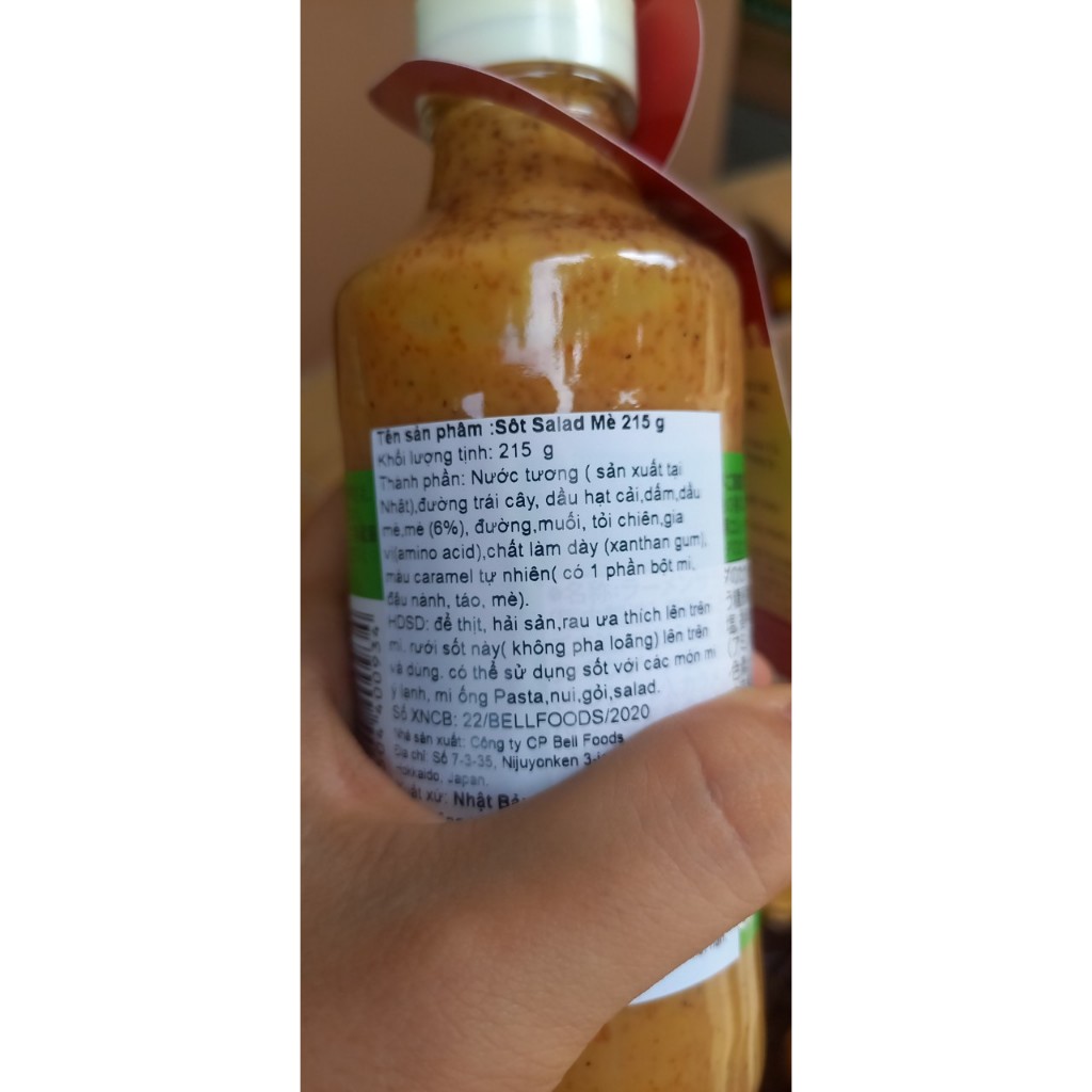 Sốt salad mè rang nhập khẩu từ Nhật Bản dùng ăn salad eatclean healthy chai 215gr