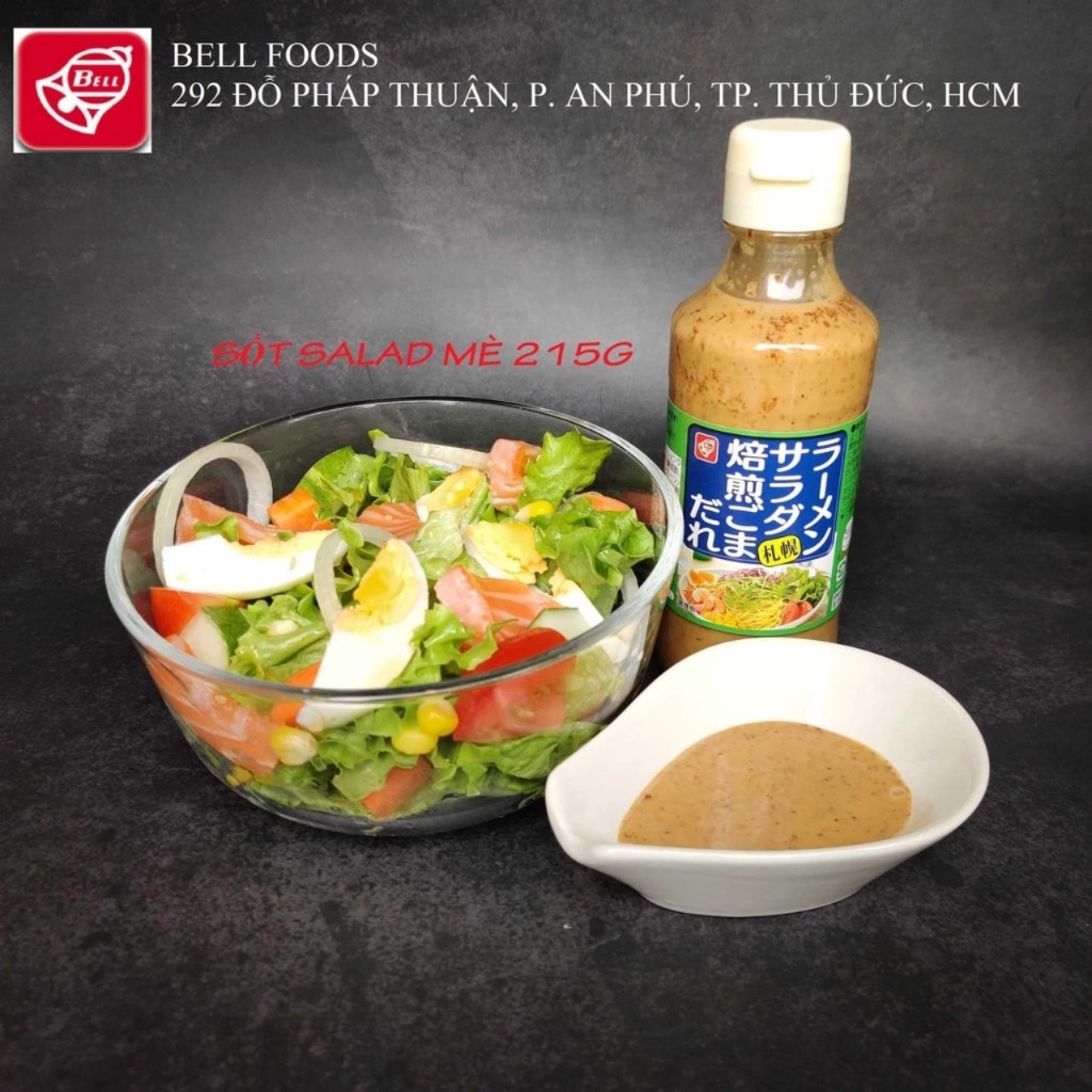 Sốt salad mè rang nhập khẩu từ Nhật Bản dùng ăn salad eatclean healthy chai 215gr