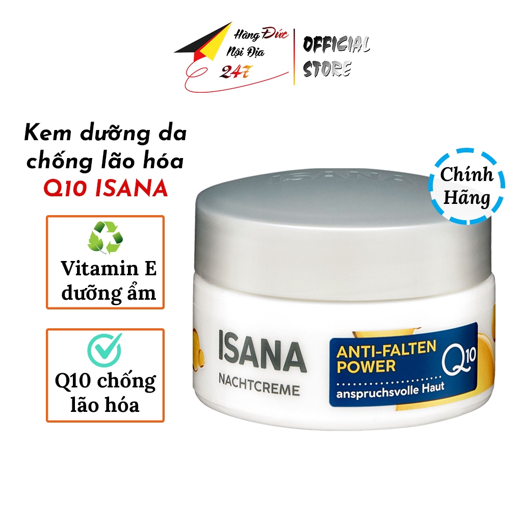 Bộ kem chống lão hóa ISANA Q10 Đức giảm nếp nhăn, giúp căng mịn da phục hồi da ngày đêm