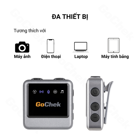 Bộ micro thu âm Gochek Plus A, B, D cao cấp, Dùng cho Máy ảnh, Máy quay, Điện thoại, Máy tính, Mic trợ giảng
