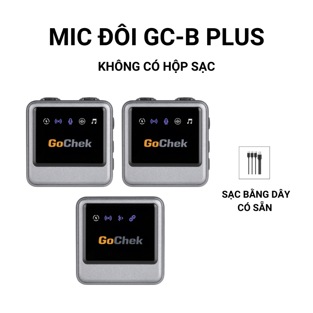 Bộ micro thu âm Gochek Plus A, B, D cao cấp, Dùng cho Máy ảnh, Máy quay, Điện thoại, Máy tính, Mic trợ giảng