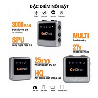 Bộ micro thu âm Gochek Plus A, B, D cao cấp, Dùng cho Máy ảnh, Máy quay, Điện thoại, Máy tính, Mic trợ giảng