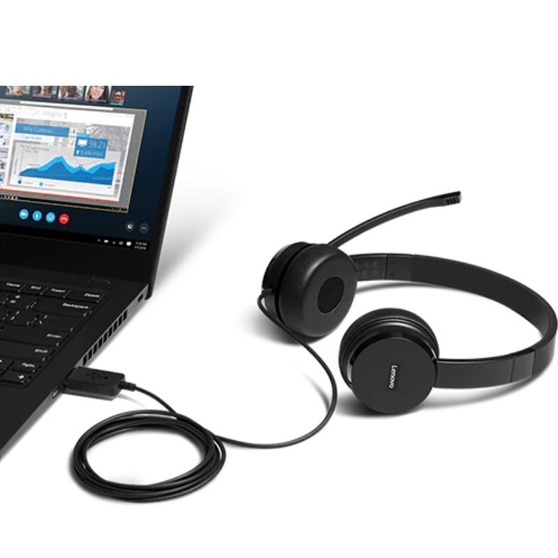 Tai Nghe Theo Máy Để Bàn LENOVO 100 Stereo USB Headset