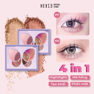  Bảng phấn mắt cánh bướm đa năng HEXZE 8 ô lâu trôi chống thấm nước độ lên màu cao 