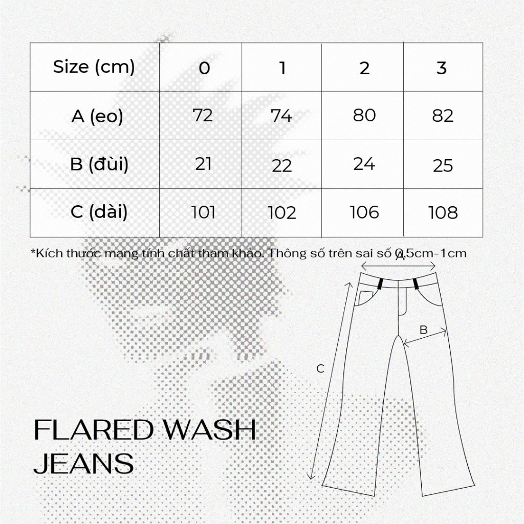 QUẦN FLARE JEANS  INDIGO BLUE  WASHED - ỐNG LOE - Hungocb Studio