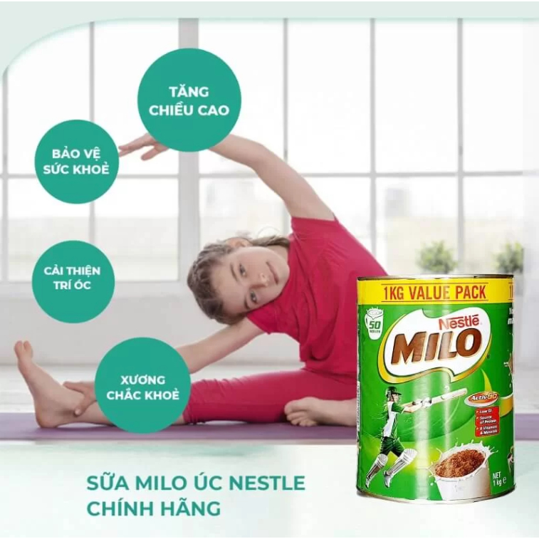 Sữa bột Nestle Milo tăng chiều cao cho bé từ 2 tuổi 1kg  Healthy Care QTM