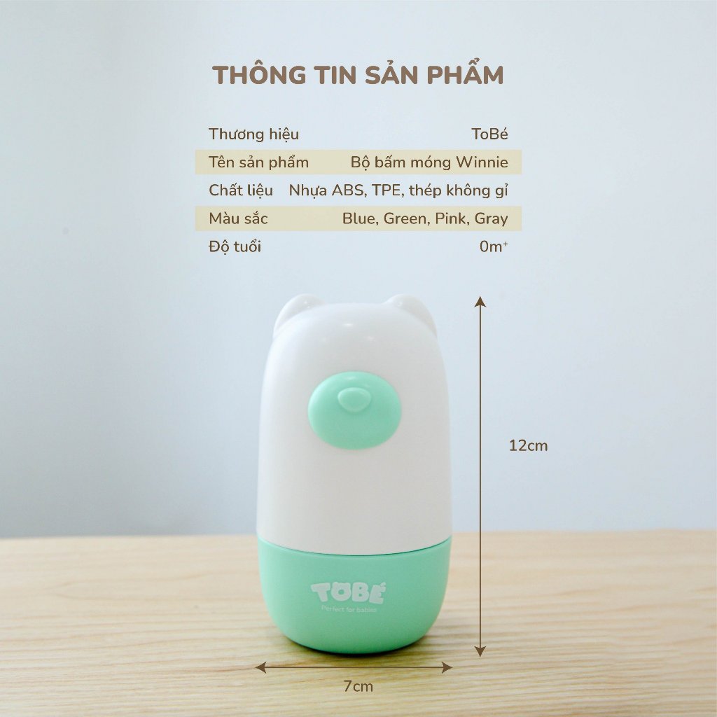 TOBE  Bấm Móng Cho Bé Sơ Sinh An Toàn Nhỏ Gọn Tiện Lợi Bấm Móng Kẹp Ngoái Tai Có Đèn Dũa Mõng