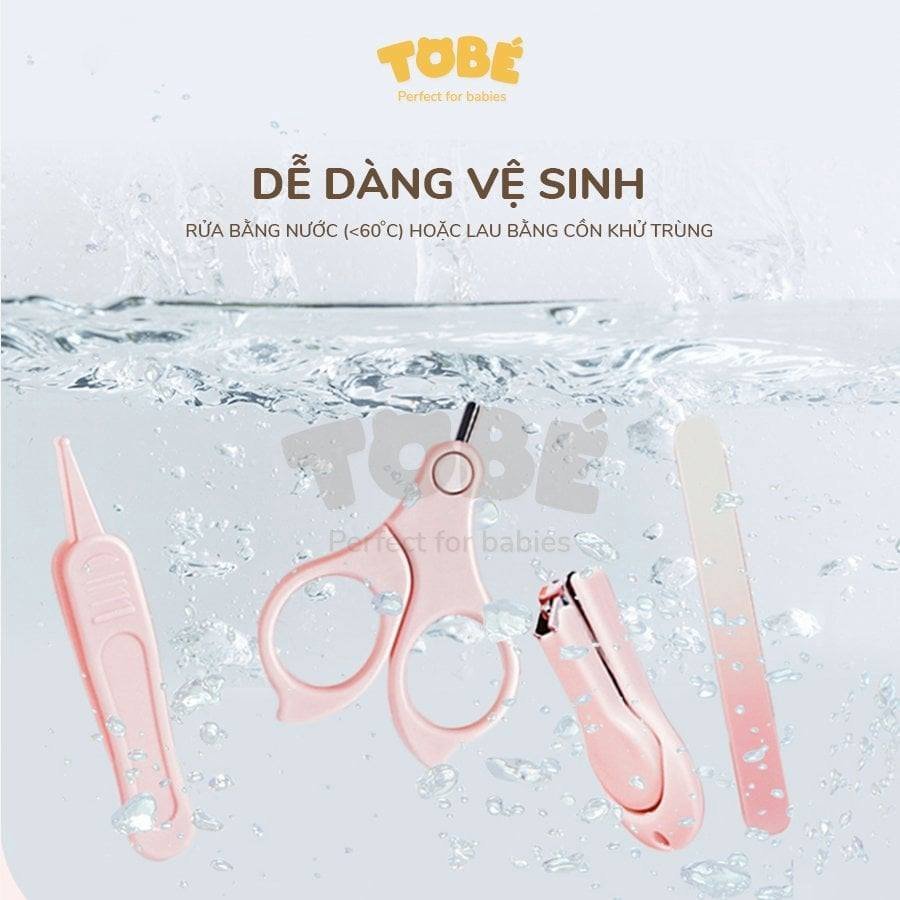 TOBE  Bấm Móng Cho Bé Sơ Sinh An Toàn Nhỏ Gọn Tiện Lợi Bấm Móng Kẹp Ngoái Tai Có Đèn Dũa Mõng