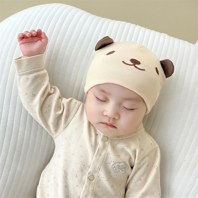 Mũ sơ sinh  phối tai chất liệu cotton phong cách Hàn Quốc cho bé