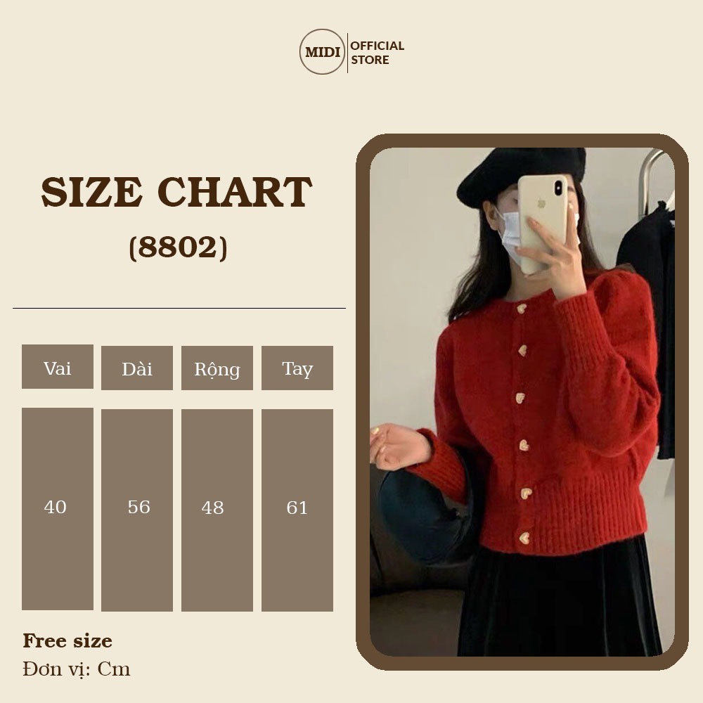 Áo Len cúc tim  - MIDISTORE