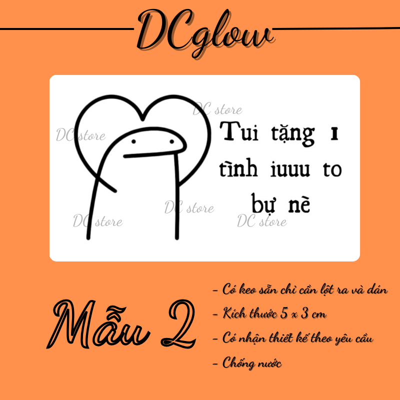 50/100 tem  THẰN LẰN CẢM XÚC 30x50mm nhãn dán meme, sticker niêm phong có keo dán túi giấy, thùng carton, gói hàng