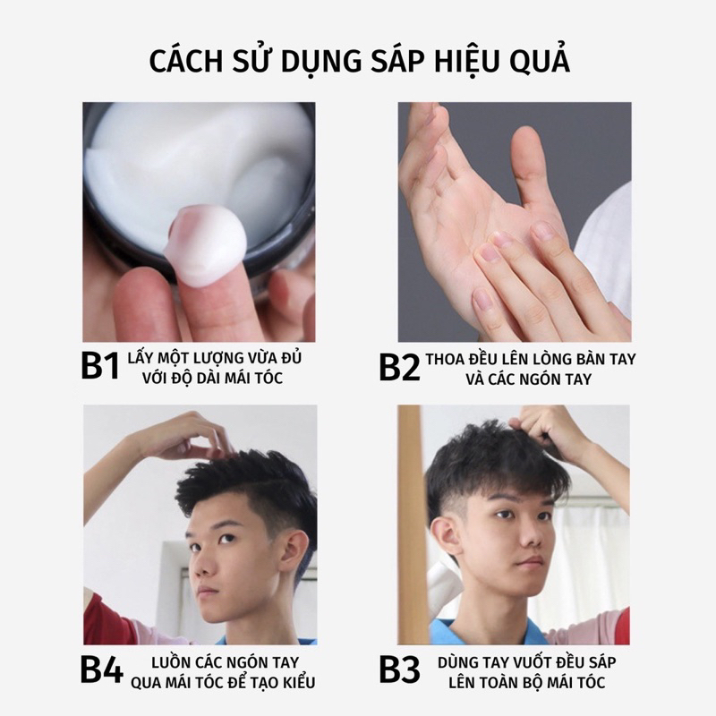 Sáp vuốt tóc nam giữ nếp EUNOMIA 100g keo vuốt tóc nam gel tạo kiểu undercut side part hương thơm dễ chịu TMALL COSMETIC