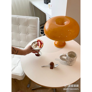 [HOẢ TỐC] Đèn bàn phong cách Retro , đèn nấm màu cam