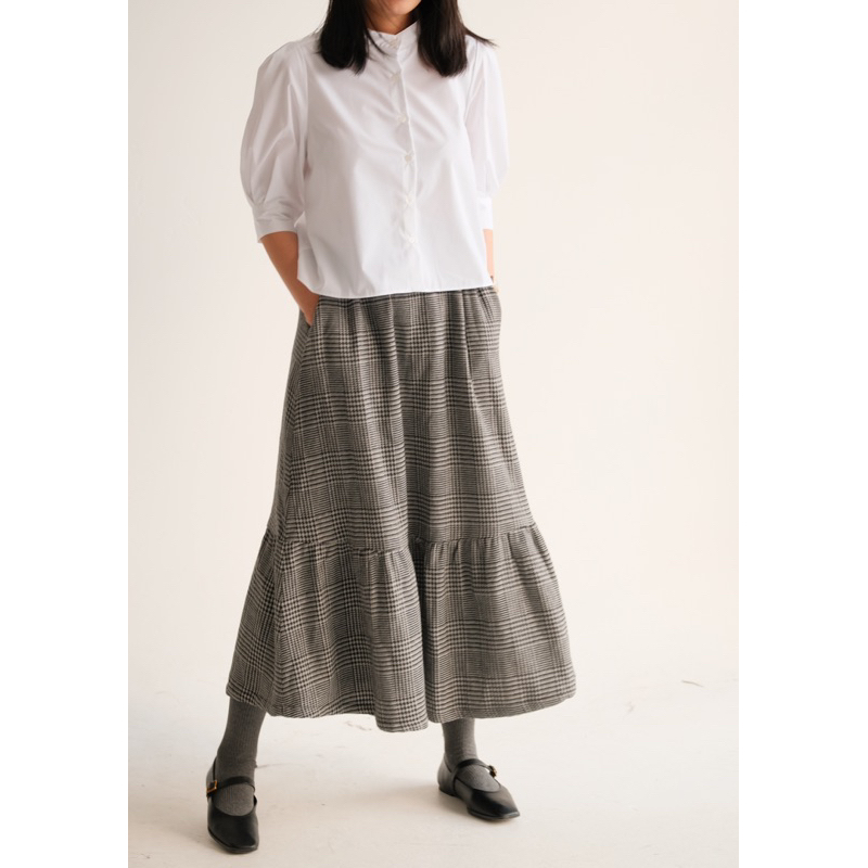 ÁIMEE - CHECKED MIDI SKIRT