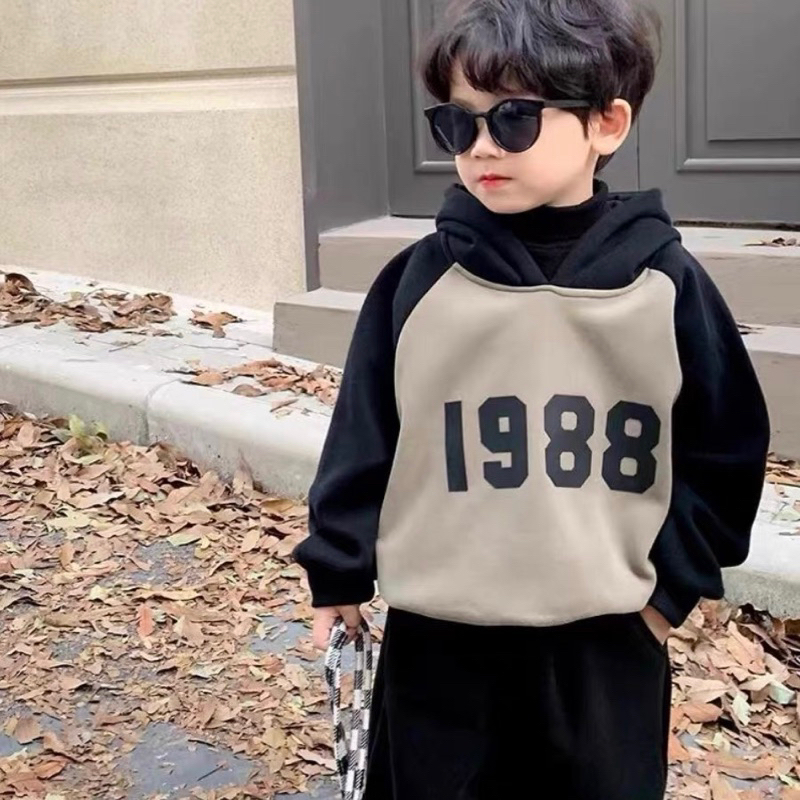 Bộ nỉ bông ấm 1988 cho bé trai bé gái 2 màu có thể tăng size