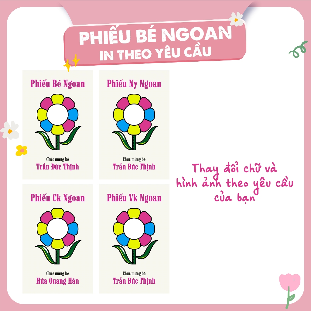PHIẾU BÉ NGOAN - HƯ theo yêu cầu tặng người iu, bạn bè vui nhộn