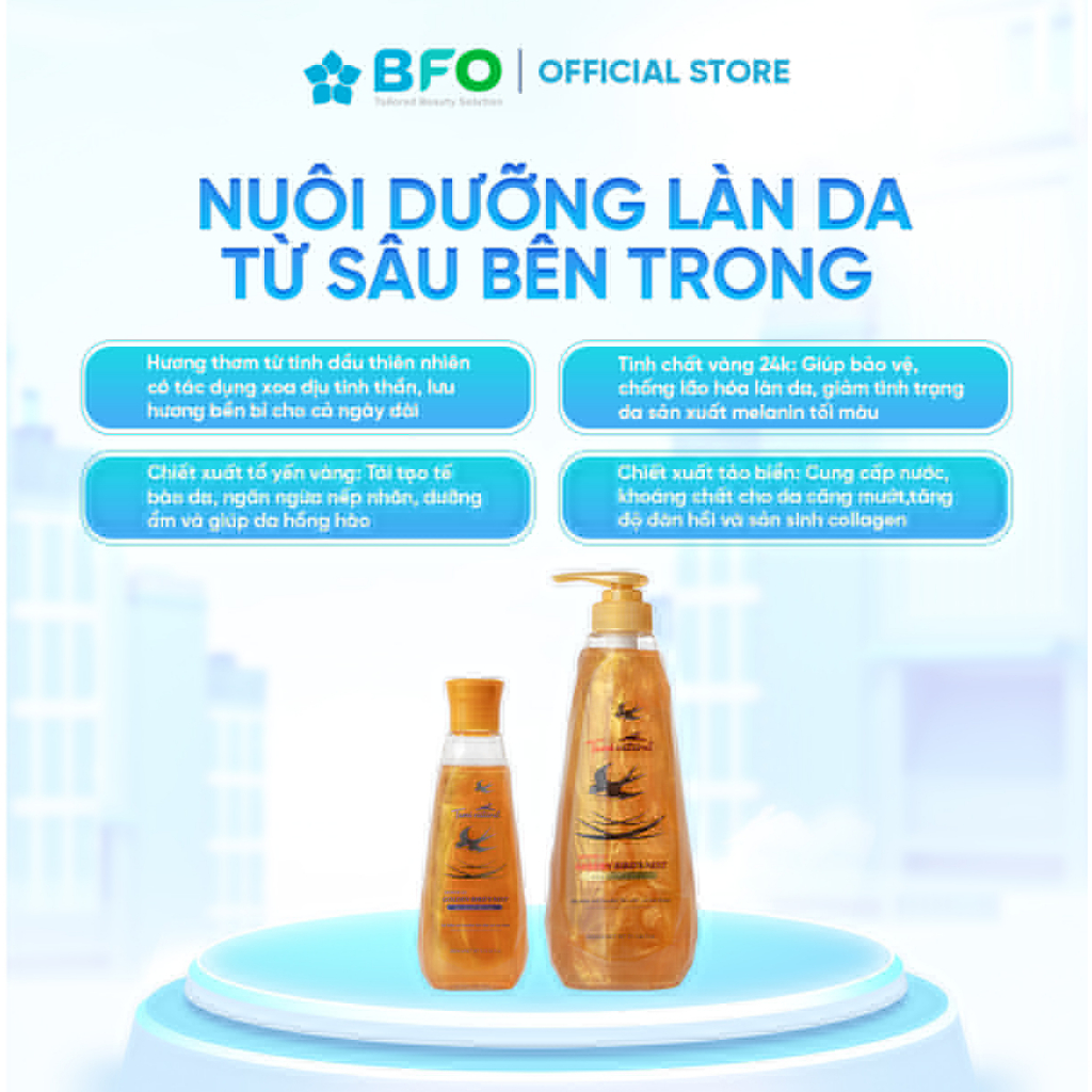 Sữa Tắm Dưỡng Trắng Tổ Yến Vàng Tami Natural Dịu Nhẹ Dưỡng Ẩm Và Làm Sáng Da Dung Tích 260ml/600ml