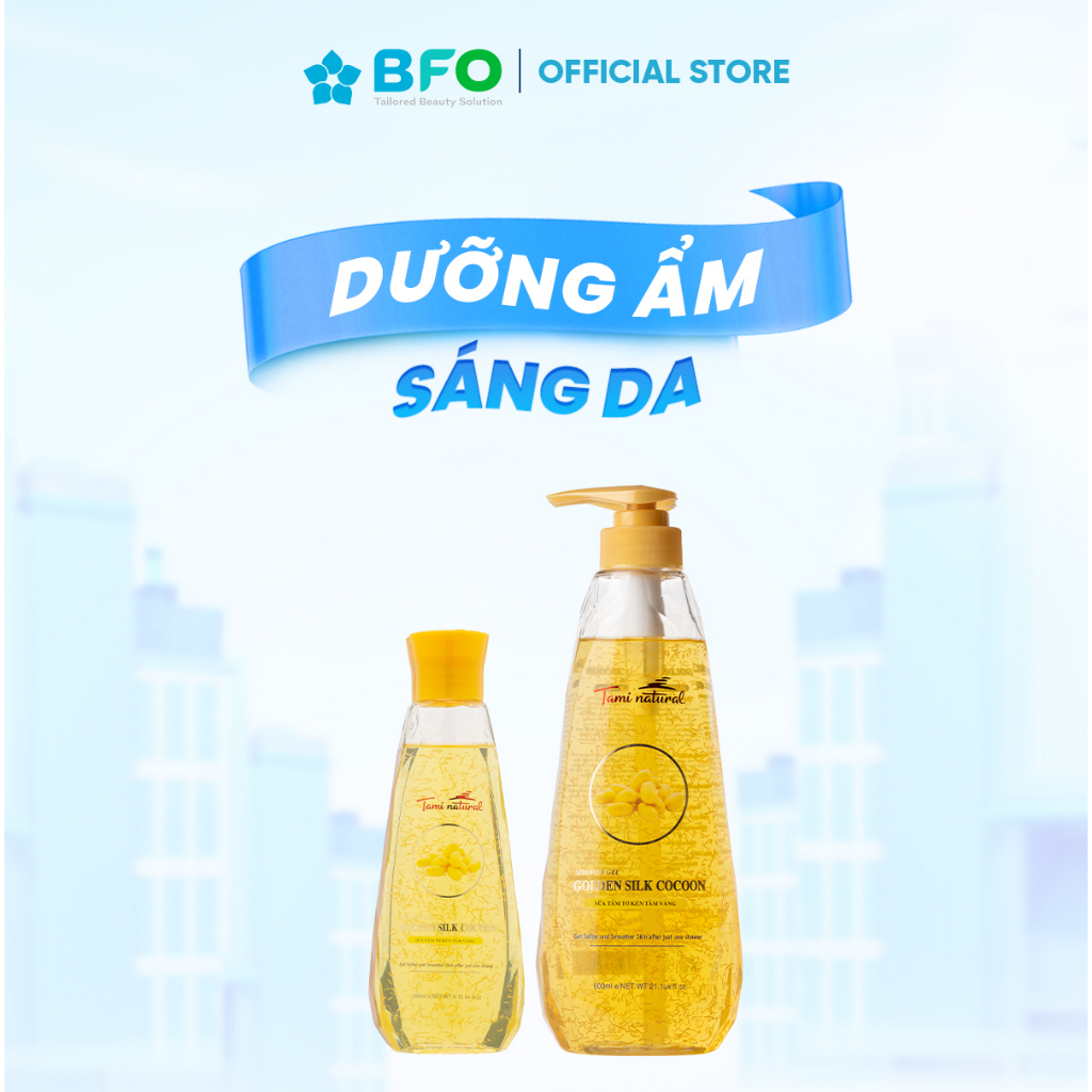 Sữa Tắm Trắng Da Tơ Kén Tằm Vàng Tami Natural Giúp Trẻ Hoá Làn Da Dung Tích 260ml/600ml