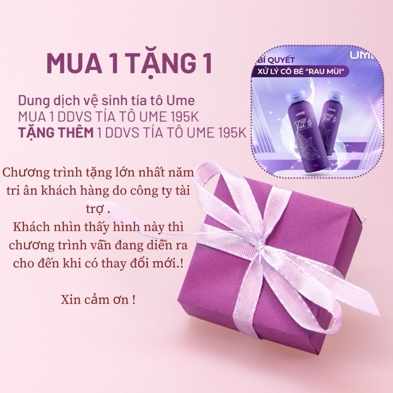 mua 1 tặng 1 Dung dịch vệ sinh phụ nữ tía tô UME Ngọc Trinh chính hãng 150ml