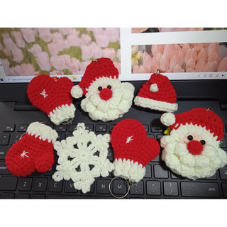Crochet🎅 Móc khoá len về noel, móc khoá ông già noel, găng tay noel bằng len handmade