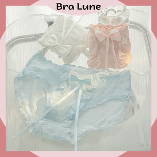 Quần lót nữ họa tiết nơ dễ thương BRALUNE, Quần chip thun lạnh thoáng mát Mã 386