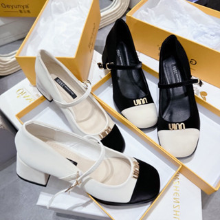 Giày cao gót nữ gót vuông 3p quai cài Miu hàng chuẩn xin cực đẹp siêu hot
