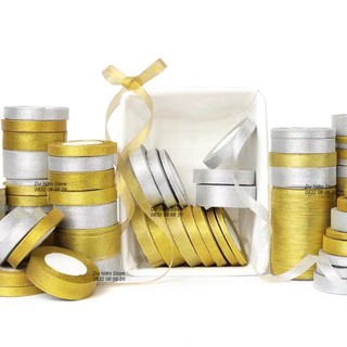 Ruy băng kim tuyến trang trí cuộn 22 yard đủ size.