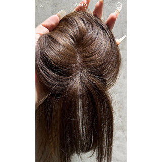 Tóc giả che hói mái thưa siêu lưới da đầu làm bằng tóc thật